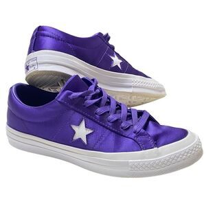 Converse CTAS One Star Women’s Purple Satin Court Athletic Low Top Sneakers Sz 9